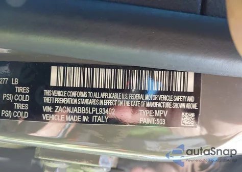 2020 Jeep Renegade Latitude Fwd z USA, uszkodzony, nr VIN ZACNJABB5LPL93402